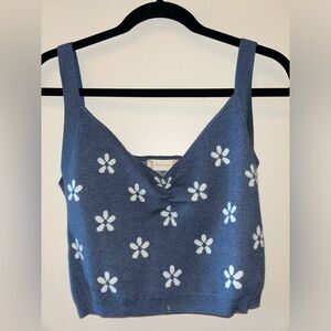 ALTARD STATE CROP TOP. Blue with flowers. Never worn.